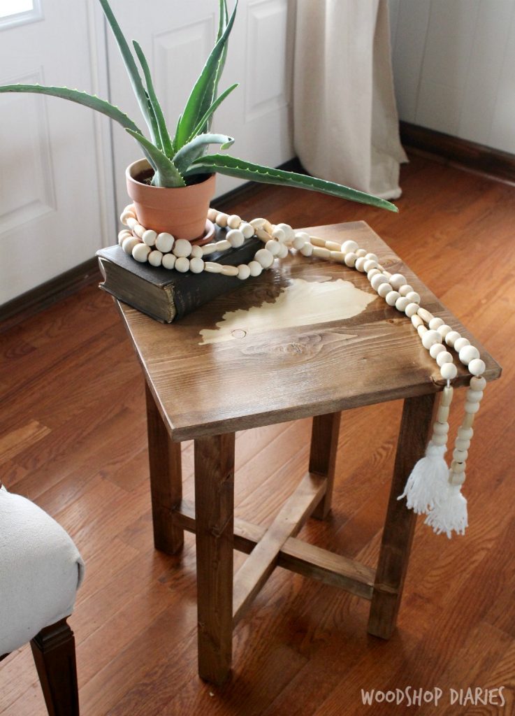 small wood side table