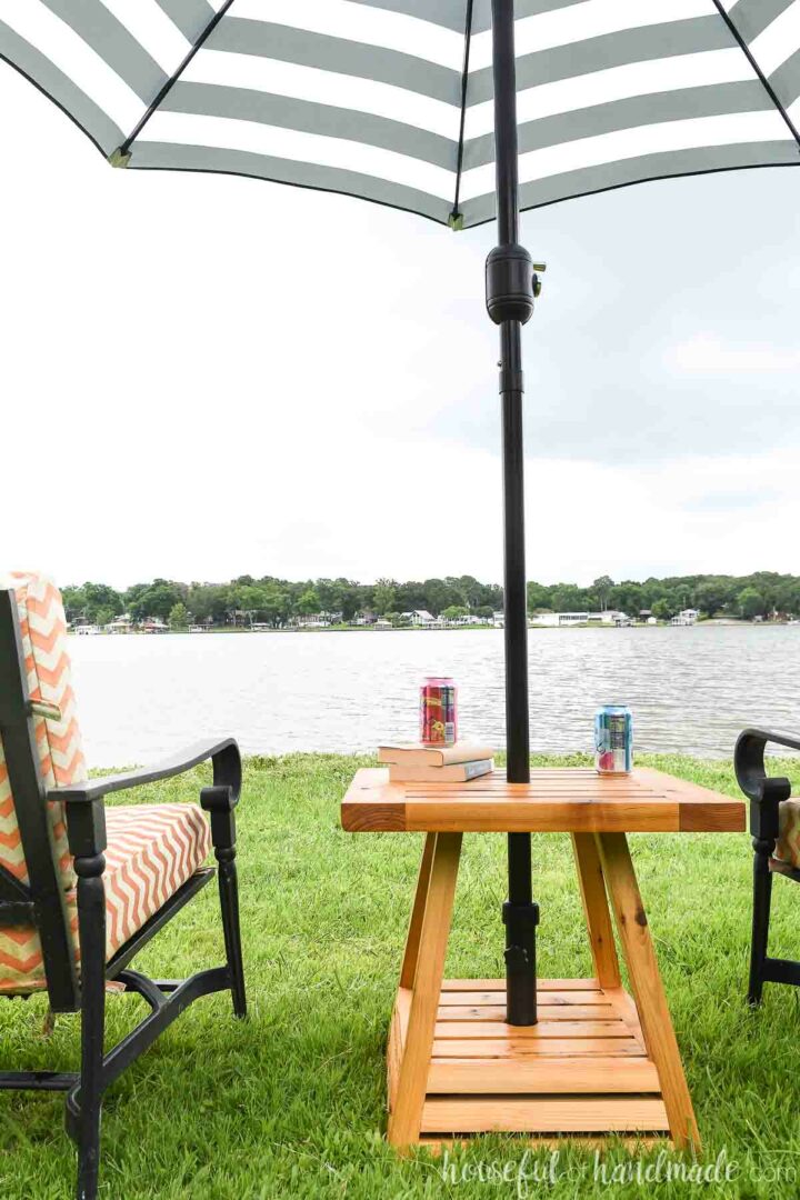 outdoor table on water