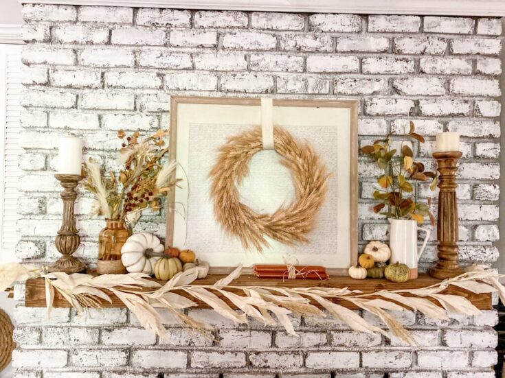 farmhouse style fall mantel decorations