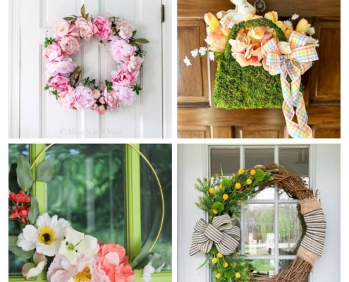 4 image collage spring and summer wreaths