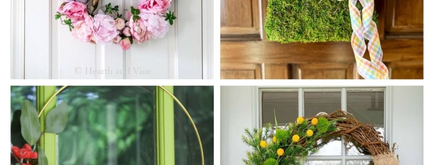 4 image collage spring and summer wreaths