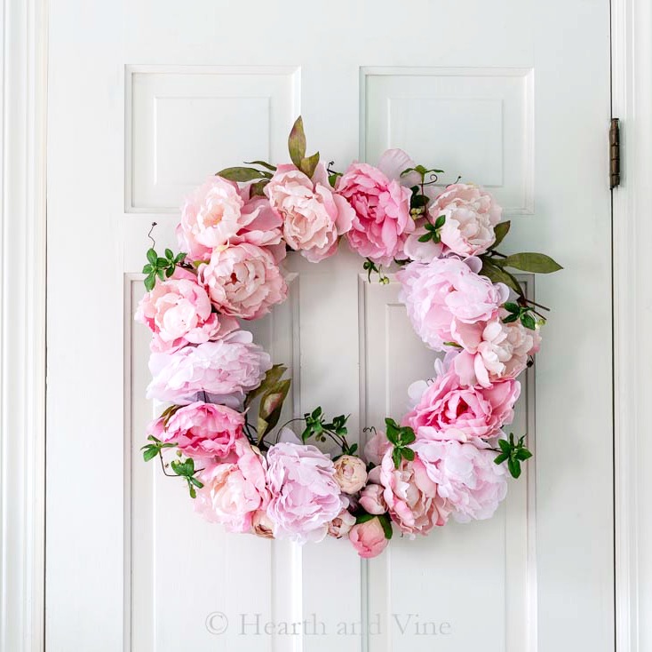 peony spring DIY wreaths for front door
