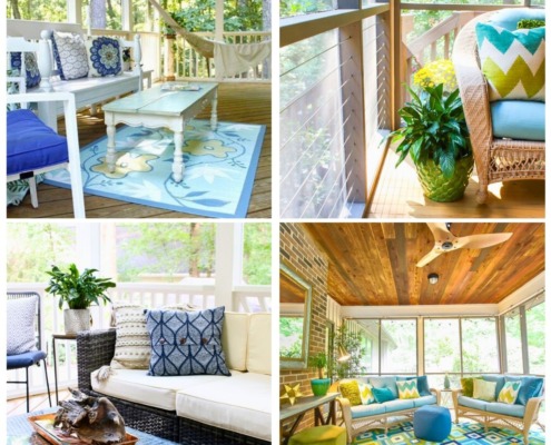 4 image collage porch decor ideas