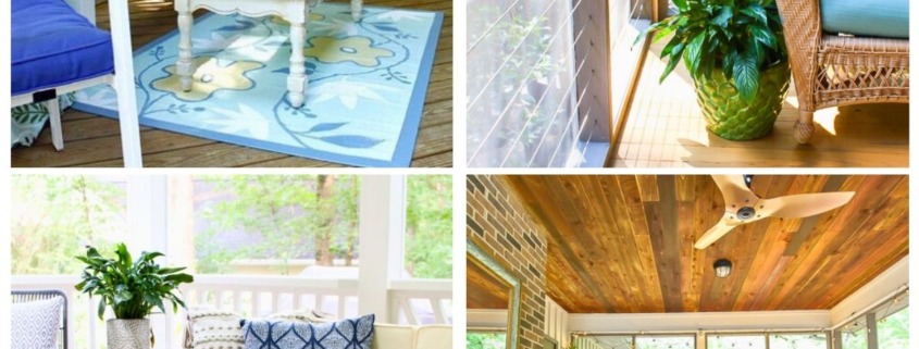 4 image collage porch decor ideas
