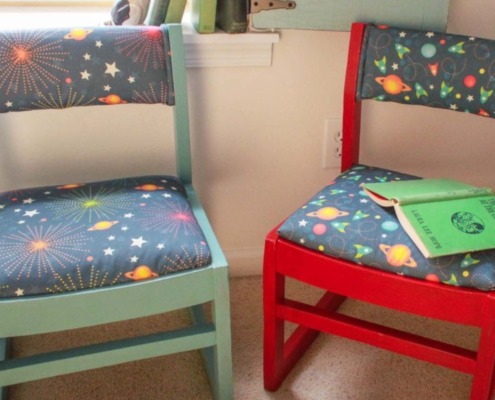 pair of this end up chairs recovered