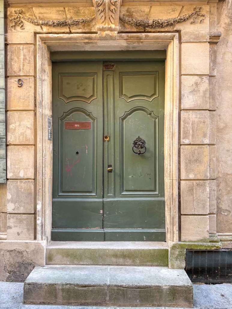Great Barrington Green by Benjamin Moore - Olive or Army Green Double Doors spotted in Barcelona Spain