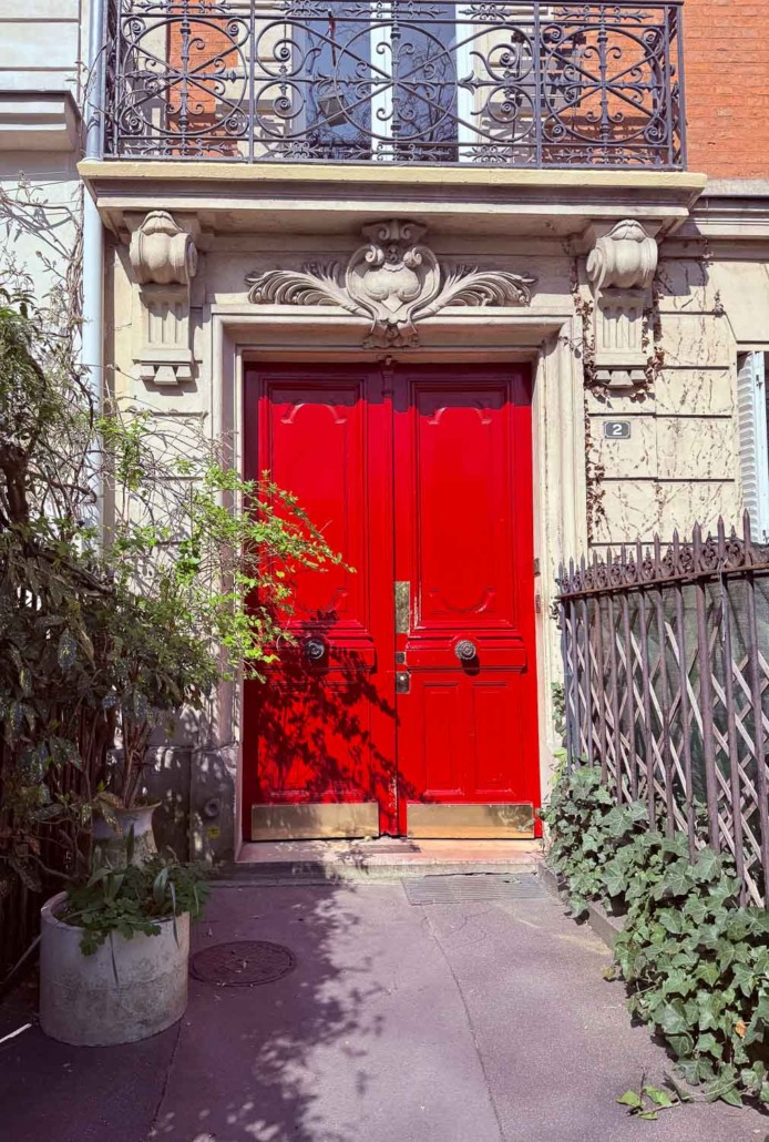 La Fonda Fireberry by Valspar - Bright Red historic stone house in France