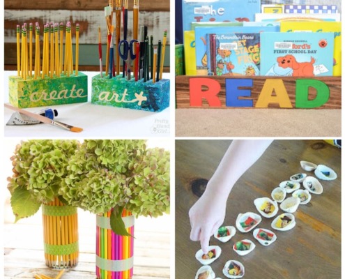 collage with 4 arts and crafts for kids