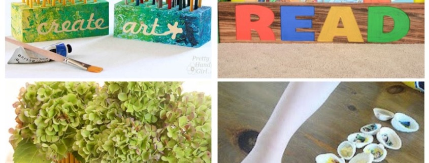 collage with 4 arts and crafts for kids