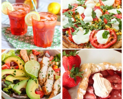 4 image collage summer recipes