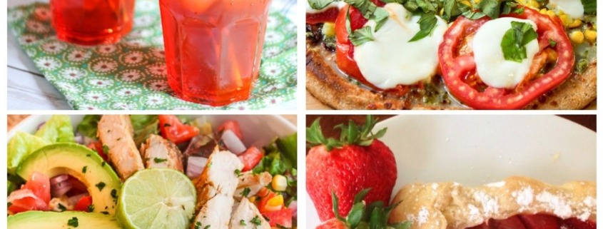 4 image collage summer recipes