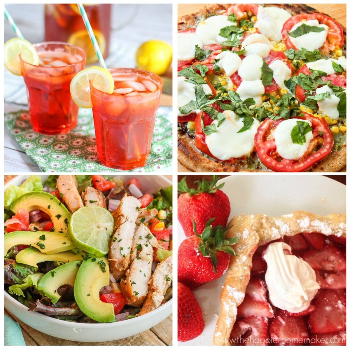 4 image collage summer recipes