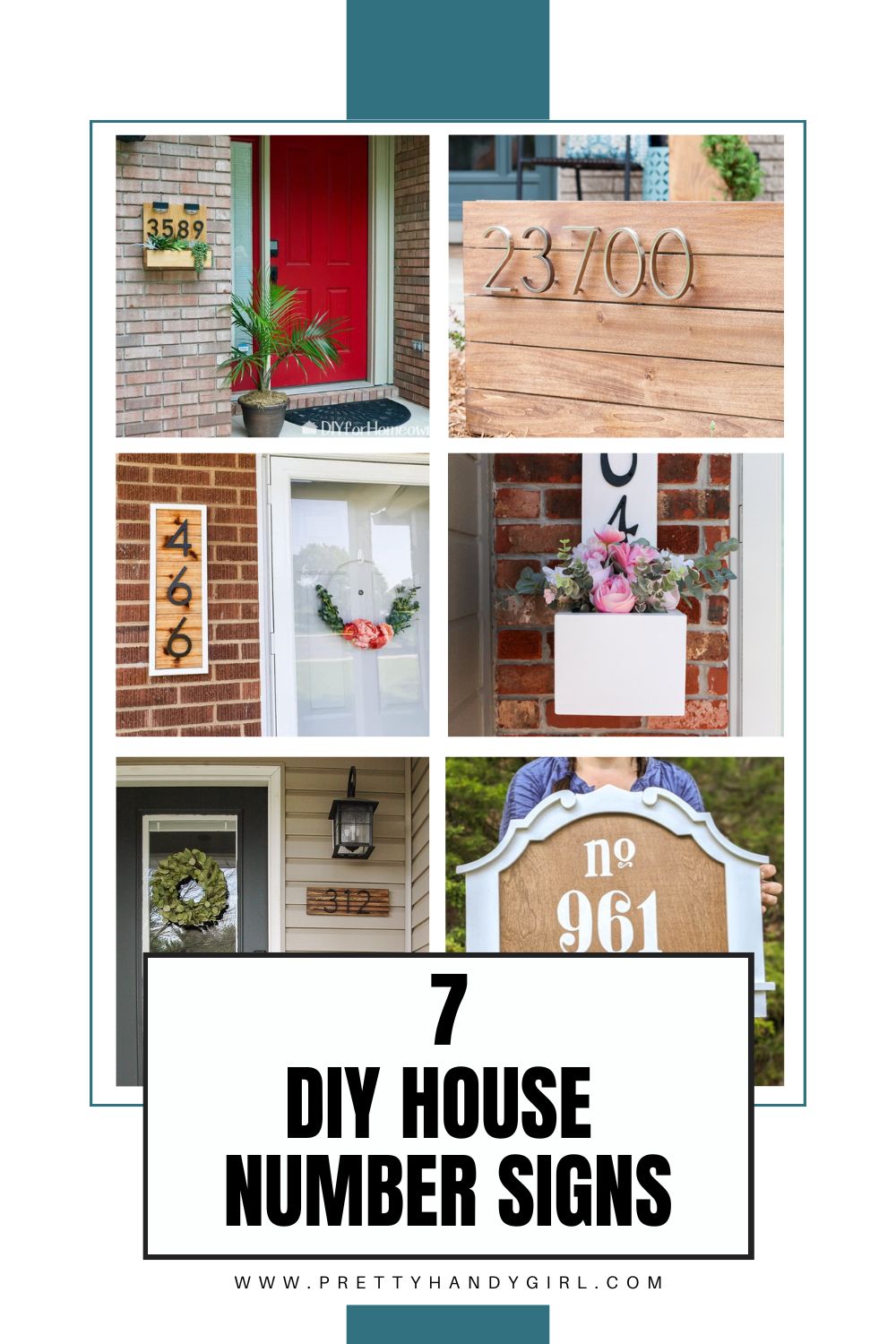 DIY House Number Sign Ideas 6 image collage
