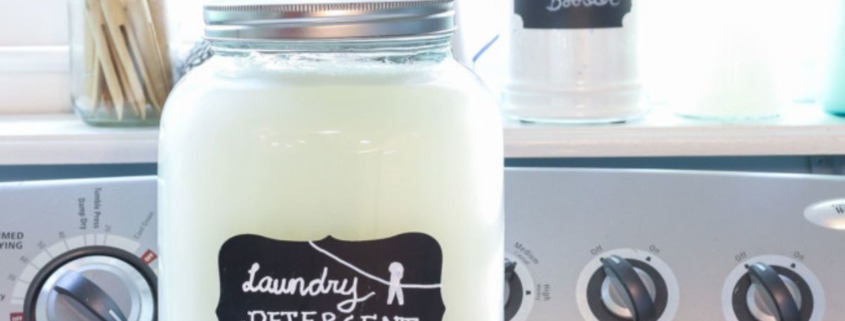diy laundry detergent with chalkboard label
