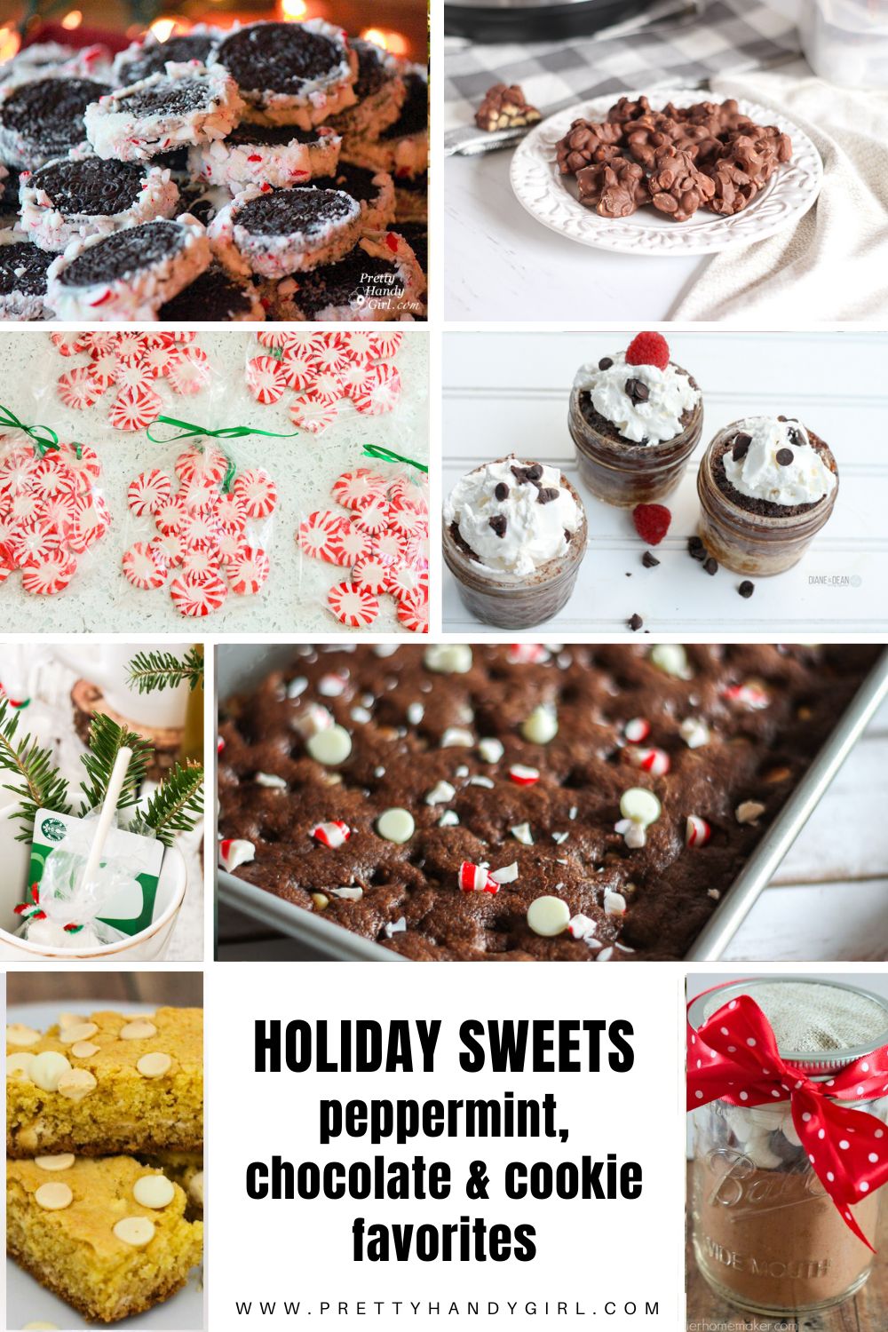 8 image collage with Holiday Sweets