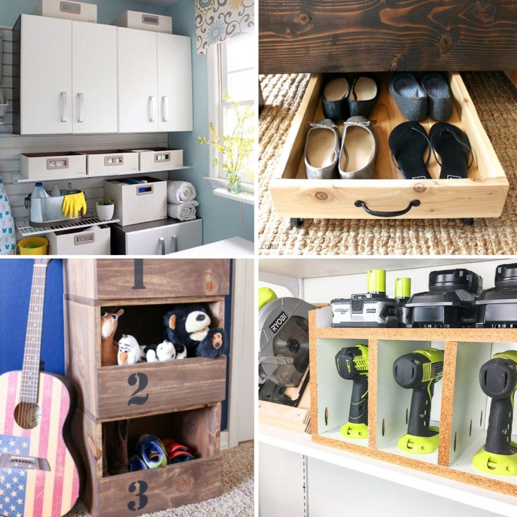4 image collage diy organization hacks