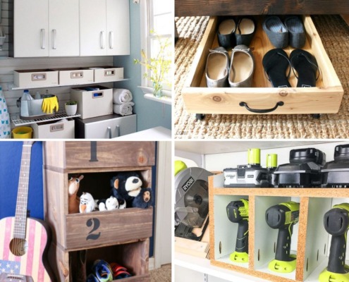 collage with 4 images organization hacks