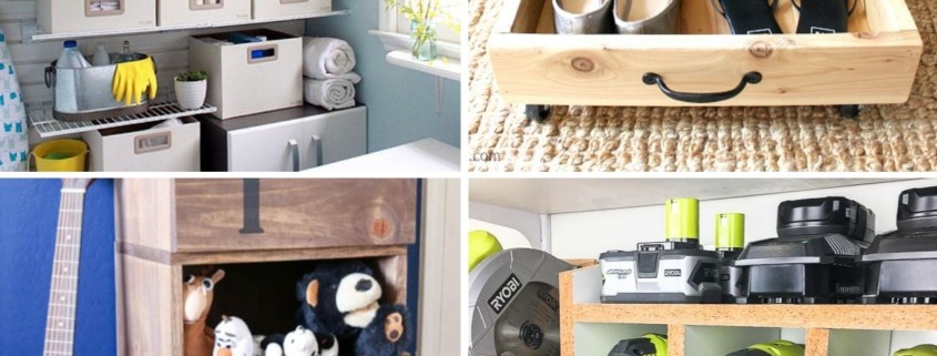 collage with 4 images organization hacks