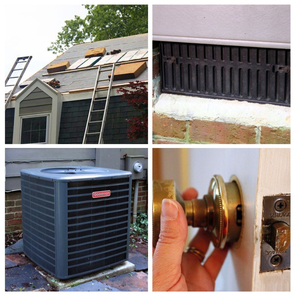 4 image collage exterior home maintenance projects