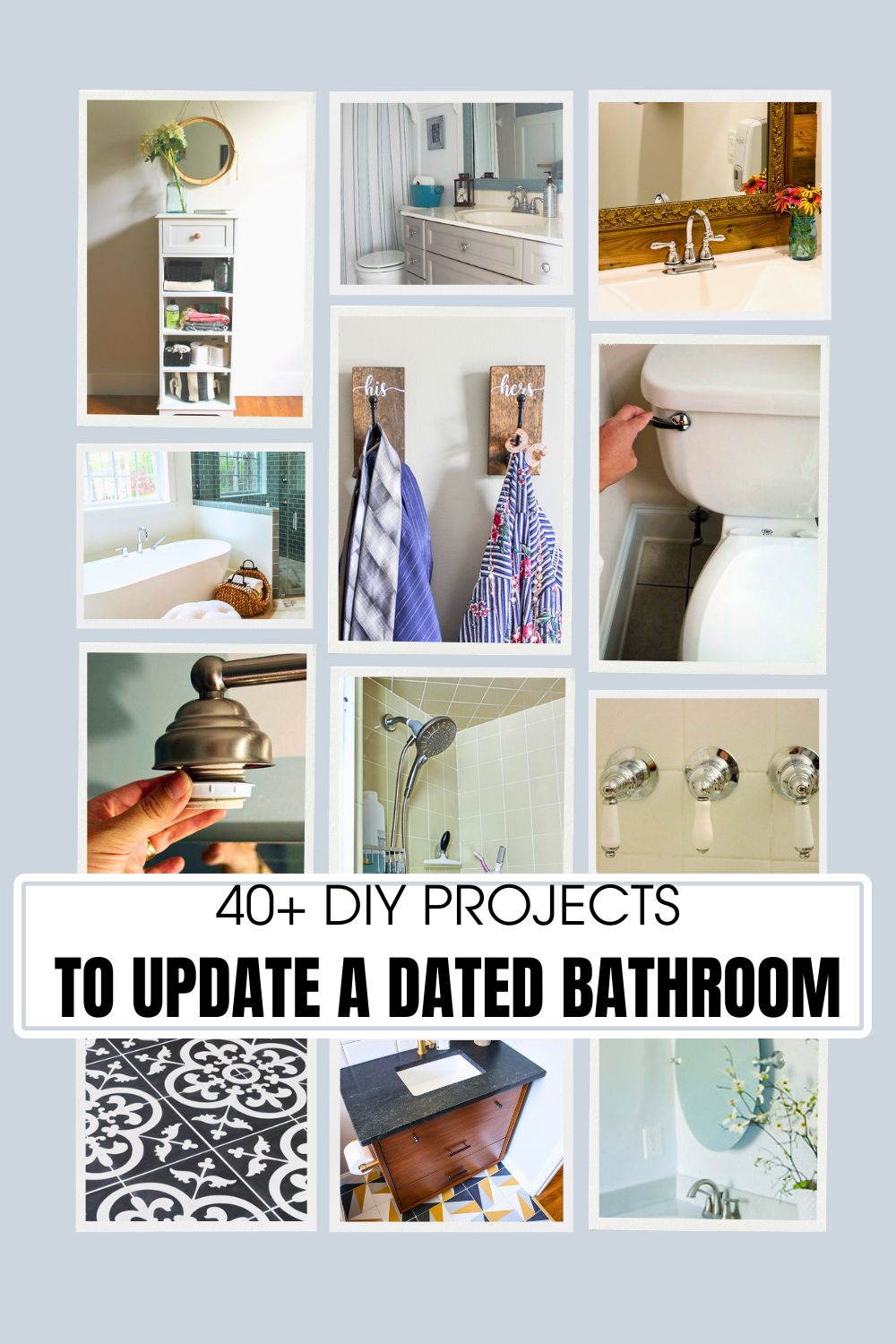 DIY Bathroom Projects collage with text overlay