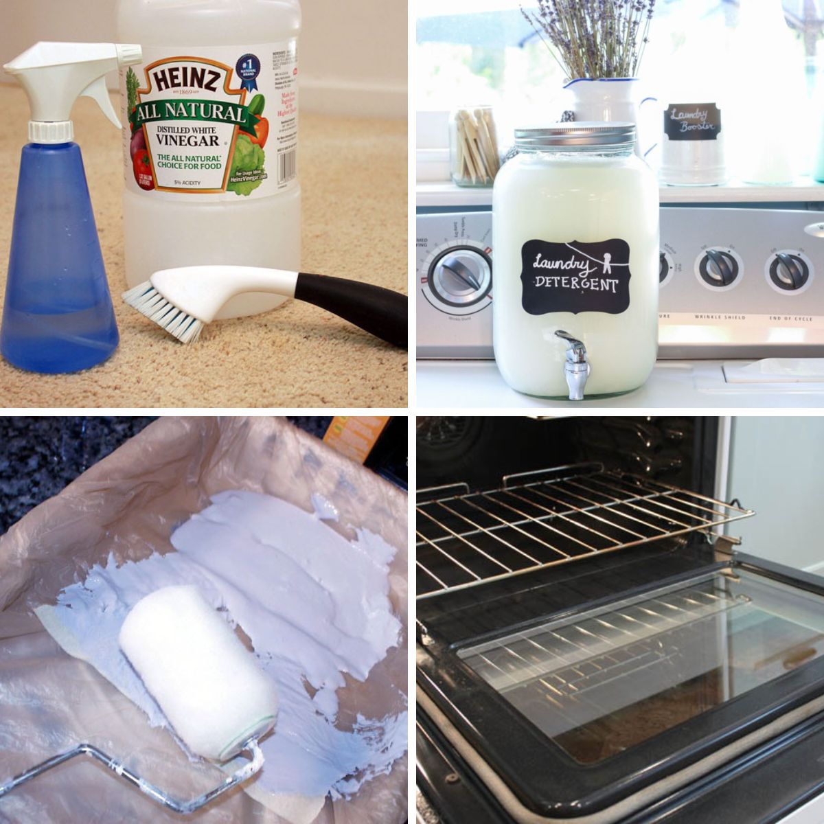 4 image collage diy cleaning hacks