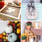 collage with 4 images diy fall decor