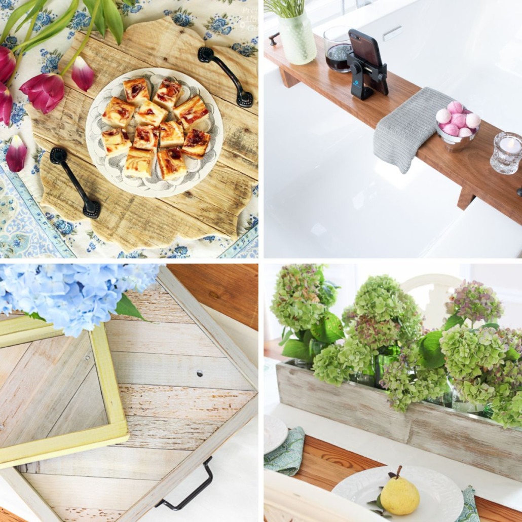 4 image collage 21 DIY Gift Trays and Crates 