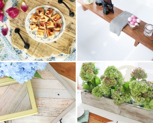 collage with 4 images diy gift crates and trays